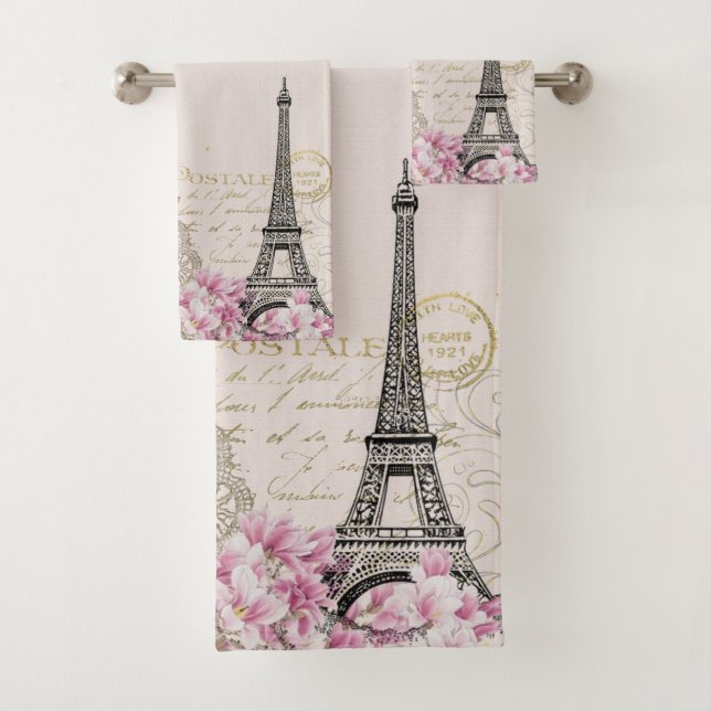 Paris in Blume Badhandtuch Set (Insitu)