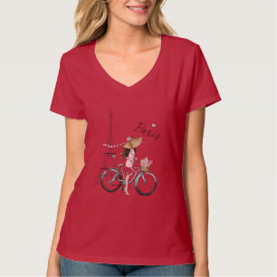 Paris in Blütenrausch Radfahren durch das Pariser T-Shirt