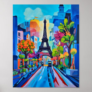 Paris in Farbprint, Wertposter-Papier (Matt) Poster