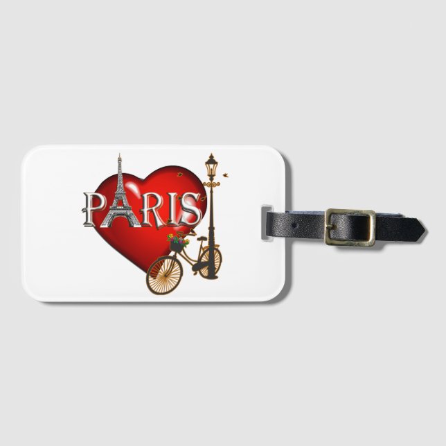 Paris in my Heart Gepäckanhänger (Vorderseite (Horizontal))