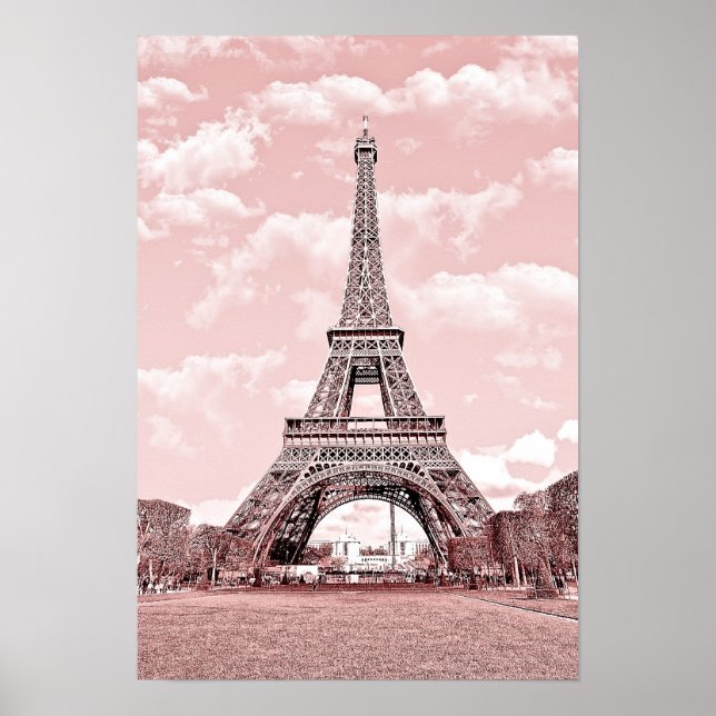 Paris in Pink, Eiffel Towea Poster (Vorne)