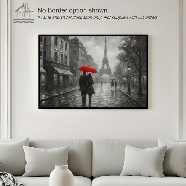 Paris in the Rain – Wall Art Print Poster (Von Creator hochgeladen)