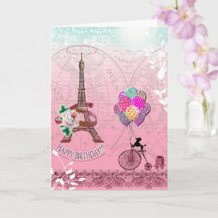 Paris Inspirierte Geburtstagskarte Karte