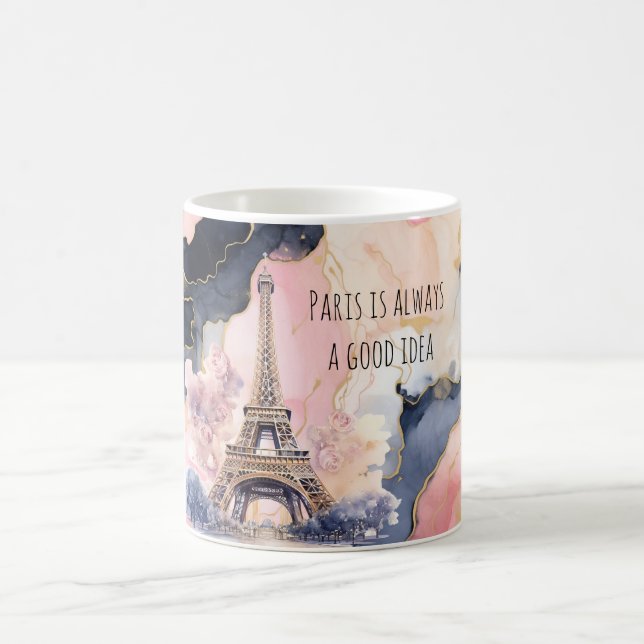 Paris is Always A Good Idea Eiffel Tower Roses Kaffeetasse (Mittel)