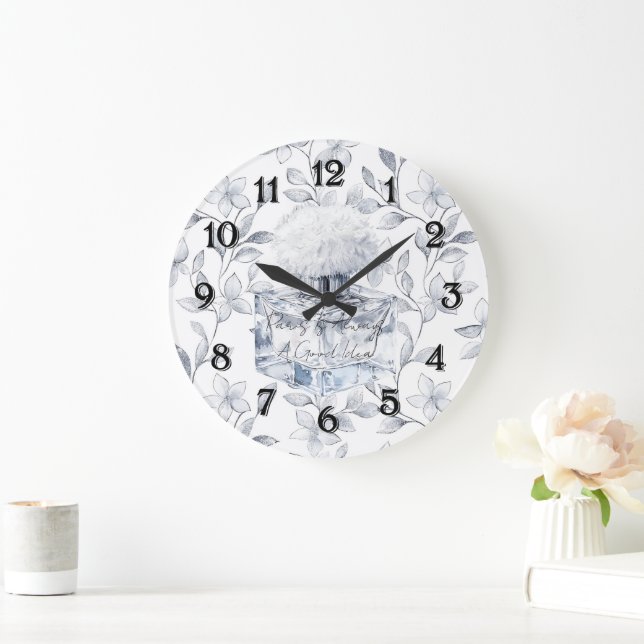 Paris is always a good idea perfume leaves große wanduhr (Zuhause)