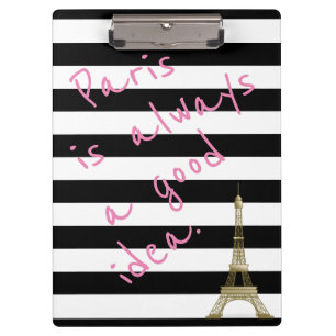 Paris ist immer ein gute Idee Striped Klemmbrett