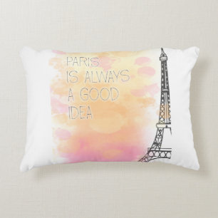 PARIS ist immer eine gute Idee, Aquarell Dekokissen
