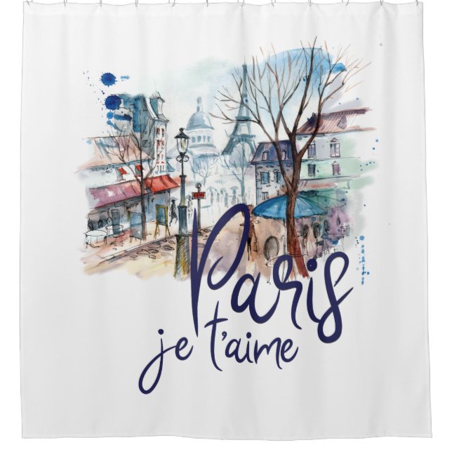 Paris Je t'aime Duschvorhang (Vorderseite)
