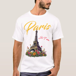 Paris Je T'aime Eiffel Tower French Lover Travel T-Shirt