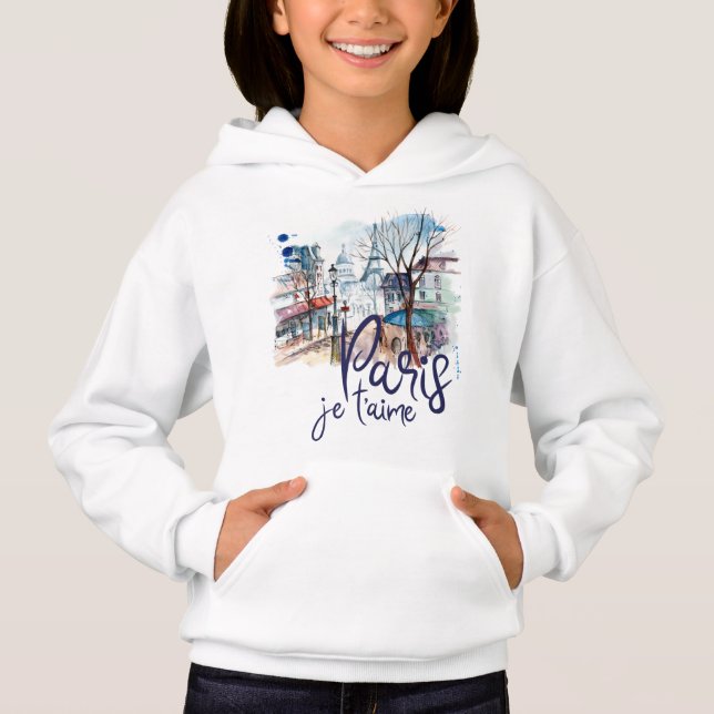 Paris Je t'aime Hoodie (Vorderseite)