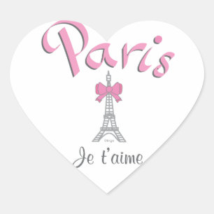 Paris - Je t'aime (Ich Liebe dich) Herz-Aufkleber