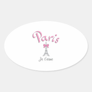 Paris - Je t'aime (Ich Liebe dich) Ovaler Aufkleber