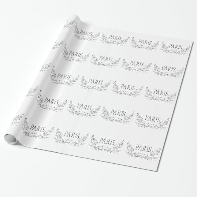 PARIS Je t'aime (in Liebe du) Geschenkpapier (Ungerollt)