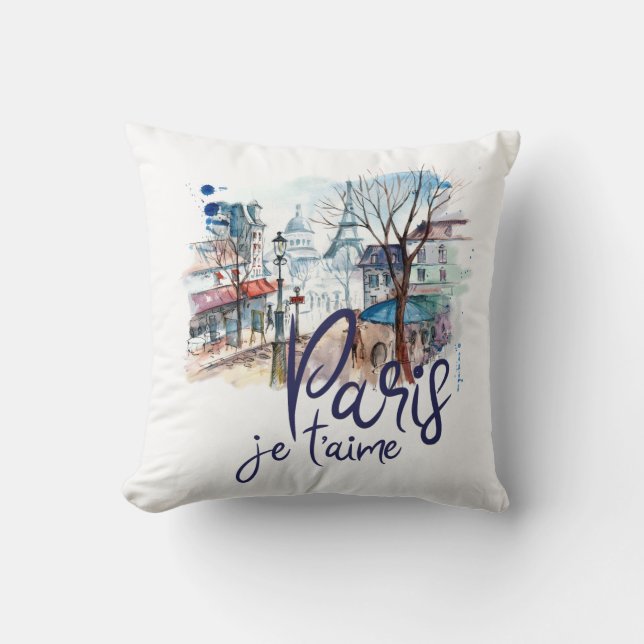 Paris Je t'aime Kissen (Vorderseite)