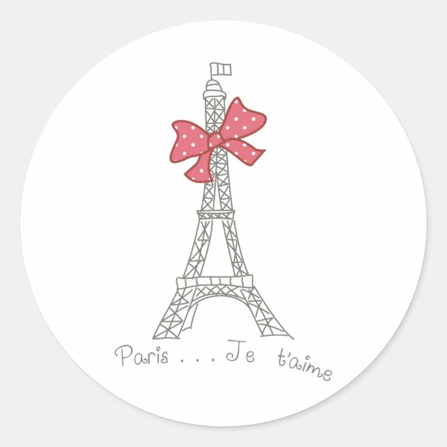 Paris... Je t'aime Runder Aufkleber (Vorderseite)