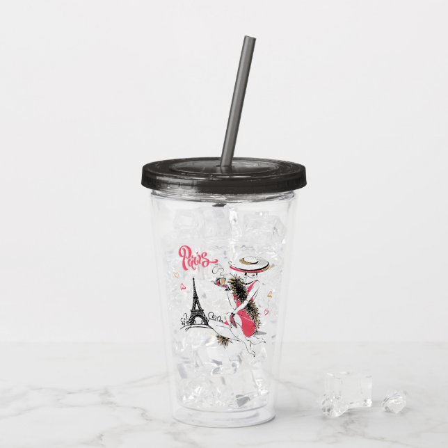 Paris & Kaffee Acryltrinkbecher (Rückseite Ice)