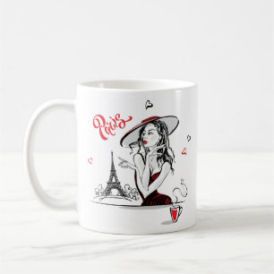 Paris & Kaffee, rot Kaffeetasse