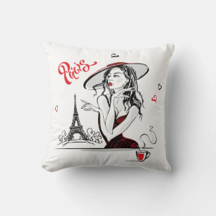 Paris & Kaffee, rot Kissen