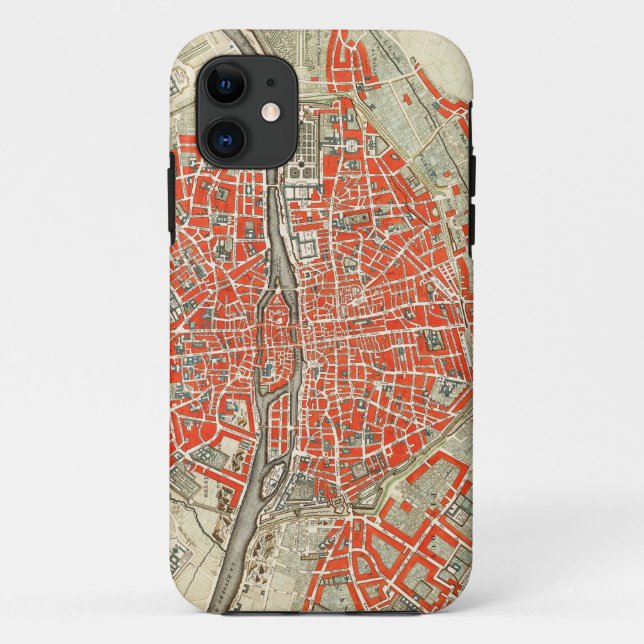 Paris Karte Case-Mate iPhone Hülle (Rückseite)