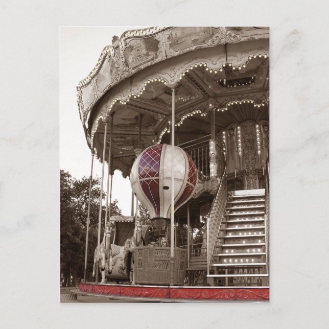 Paris Karussell Postkarte (Vorderseite)