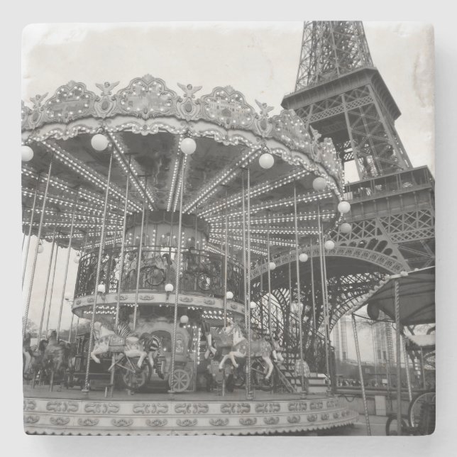 Paris-Karussell Steinuntersetzer (Vorderseite)