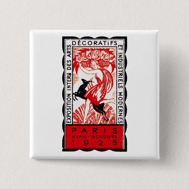 Paris-Kunst-Deko-Plakat 1925 Button (Vorderseite)