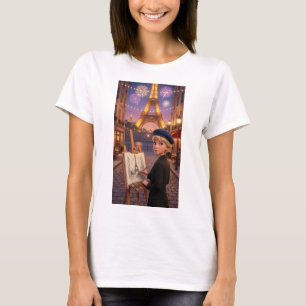 Paris Künstlert-Shirt mit Eiffelturm und Feuerwerk T-Shirt