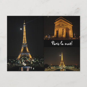 Paris la nuit! Postkarte