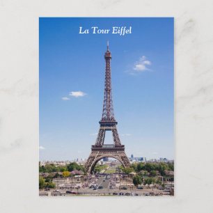 Paris La Tour Eiffel auf dem klaren, blauen Himmel Postkarte