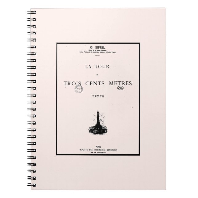 Paris La Tour Eiffel Eiffelturm Eiffelturm Notiz Notizblock (Vorderseite)