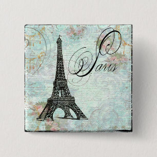 Paris La Tour Eiffel Französisches Design Button