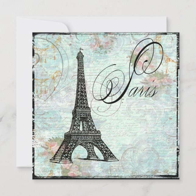 Paris La Tour Eiffel Tower Einladung (Vorderseite)