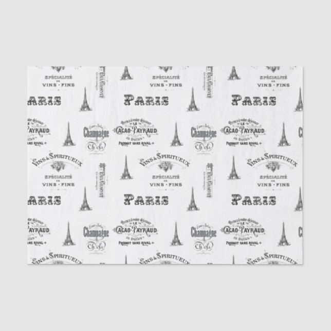 Paris Label Collage Seidenpapier (Vorderseite)