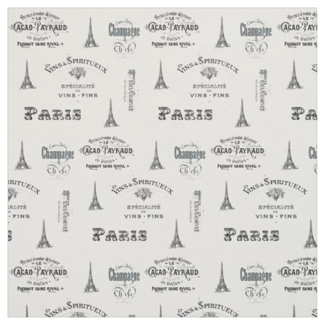 Paris Label Collage Stoff (Muster)
