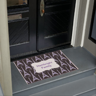 Paris Label French Pink Personalisiert Doormat Fußmatte