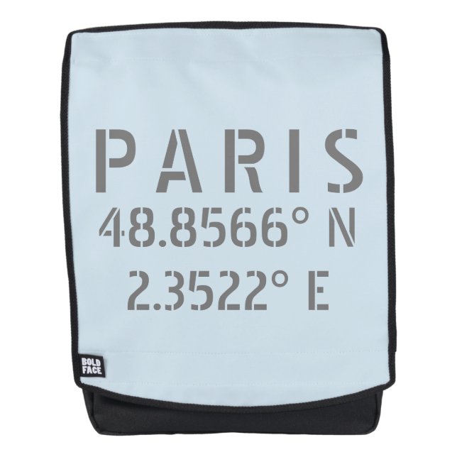 Paris Längengrad Breitengrad Rucksack (Vorderseite)