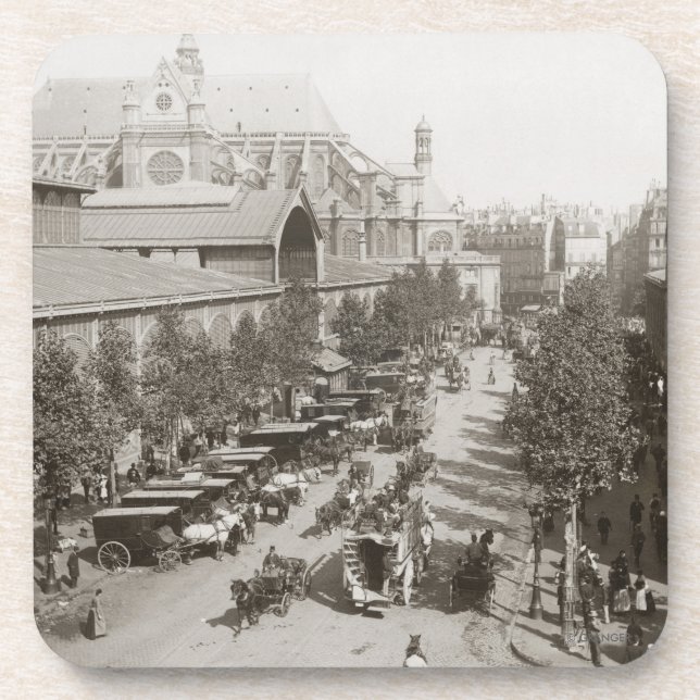 Paris: Les Halles, C1900 Getränkeuntersetzer (Vorderseite)