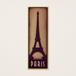 Paris-Lesezeichen-Karte mit Eiffel-Turm-Silhouette