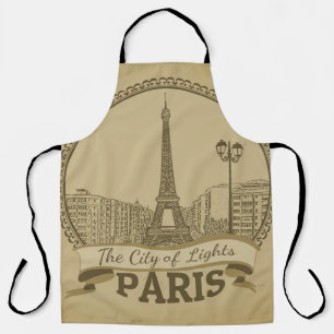 Paris Lichter: Vintage Landschaftspostkarte Schürze