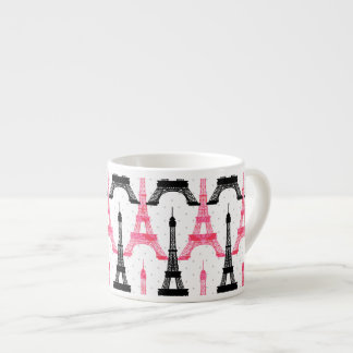 Paris Liebe, Eiffelturm in Schwarz und Rosa, Tasse