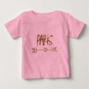 Paris Liebe Frankreich Gold Look Typografie Elegan Baby T-shirt