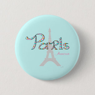 PARIS Liebe mit Eiffelturm Button