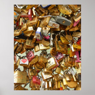 Paris Liebe Padlocks 1 Canvas Print Poster