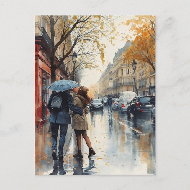 Paris Liebe Postkarte (Vorderseite)