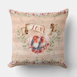 Paris Liebes-Poststempel Vögel mit wunderlichen No Kissen