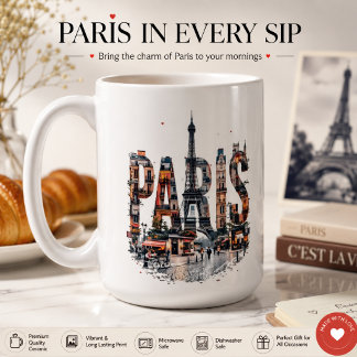 Paris Liebhaber Stadt vollfarbig | T-Shirt Kaffeetasse