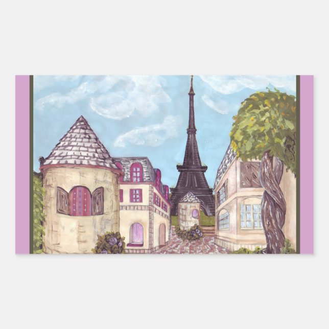 Paris like Landscape with Eiffel Tower Aufkleber (Vorderseite)