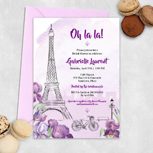 Paris Lila Iris Einladung zur Bridal Dusche