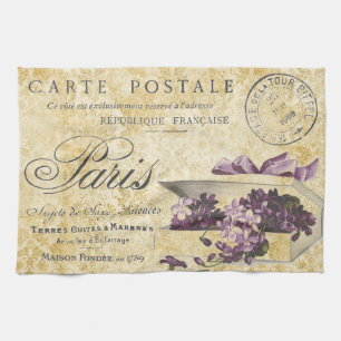Paris Lilacs Carte Postale Geschirrtuch