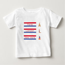 Paris Lon & N.Y Icons Design Baby T-shirt